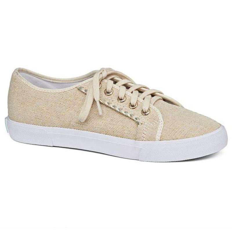 Carter Textile Sneaker in Platinum Linen by Jack Rogers - Country Club Prep