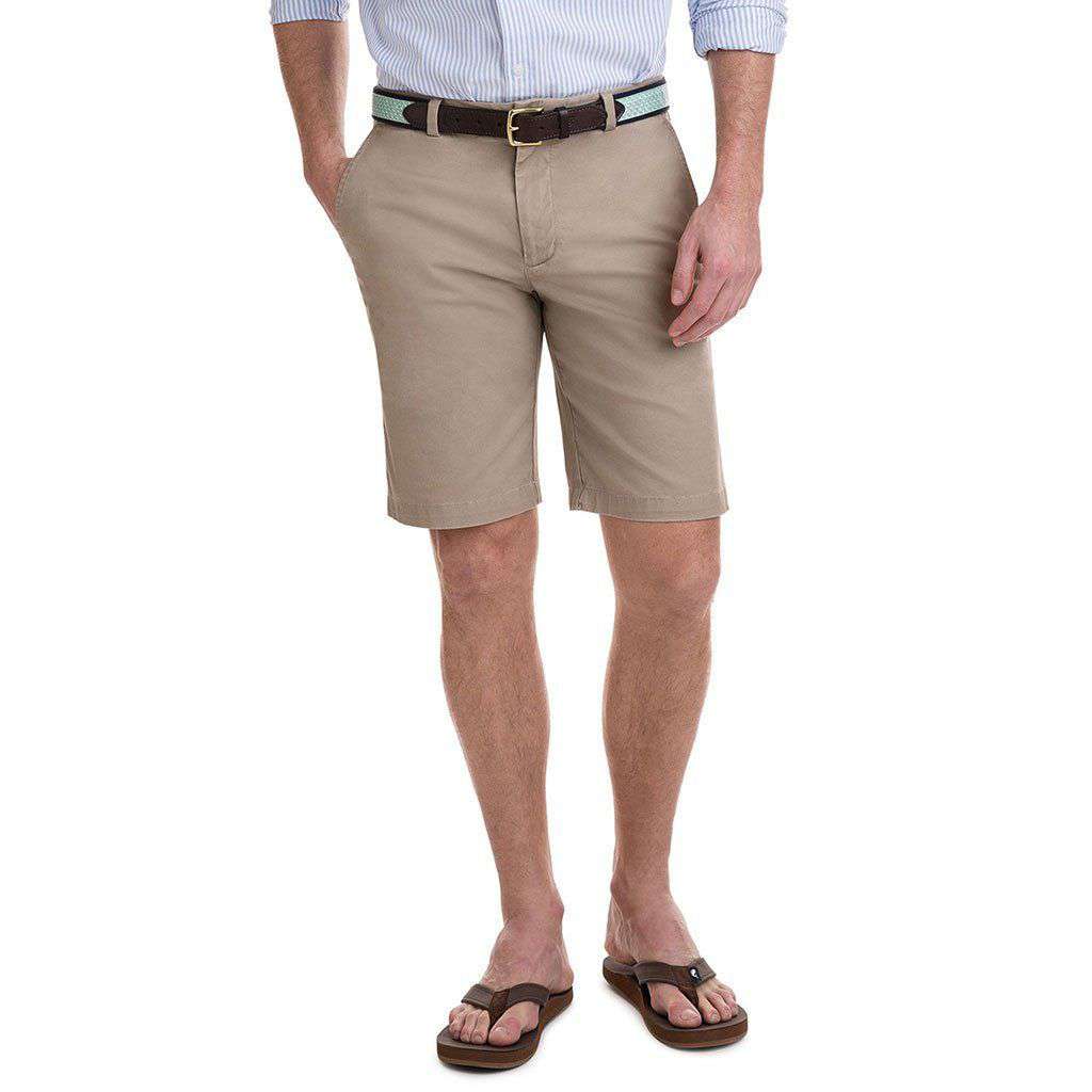 9 Inch Stretch Breaker Shorts in Khaki by Vineyard Vines - Country Club Prep