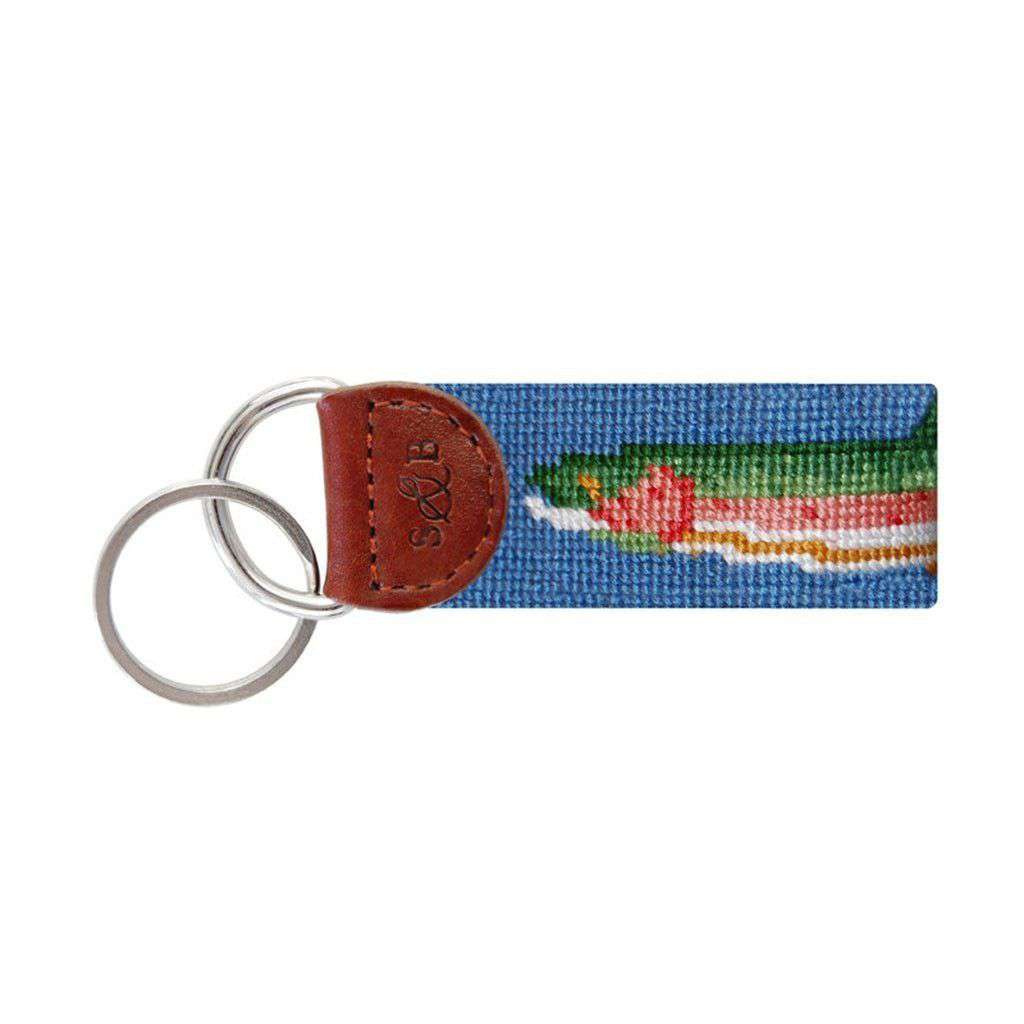Big Trout Needlepoint Key Fob in Blue by Smathers & Branson - Country Club Prep