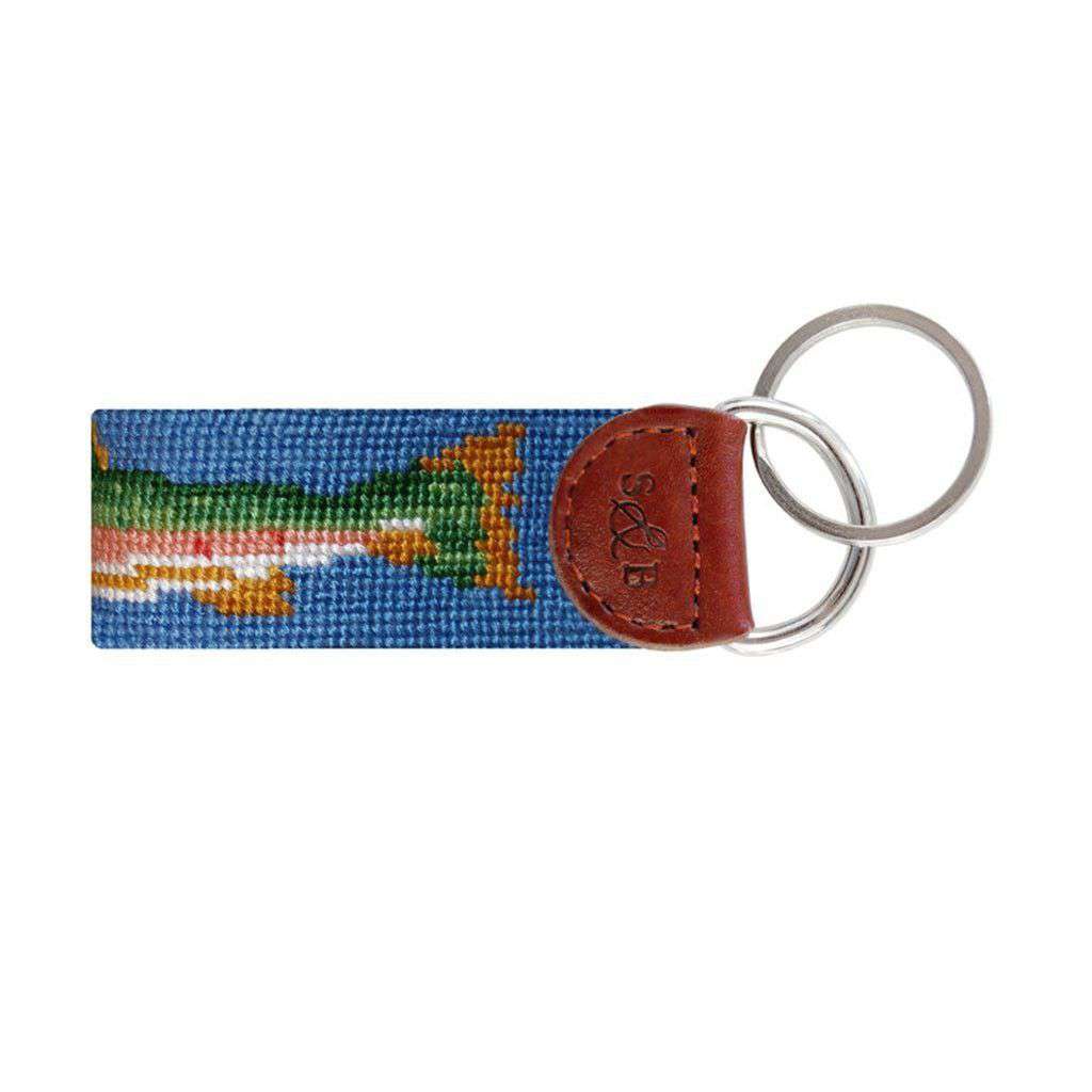 Big Trout Needlepoint Key Fob in Blue by Smathers & Branson - Country Club Prep