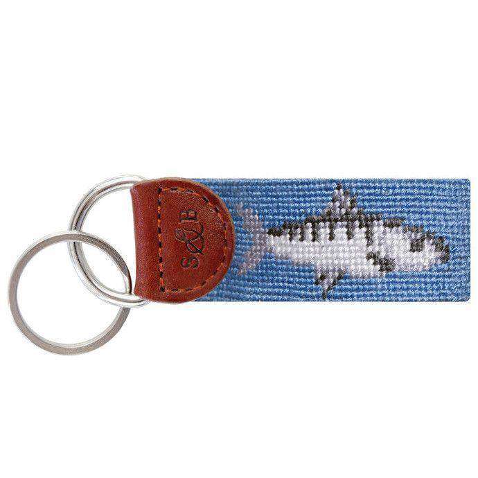 Bonefish Needlepoint Key Fob in Stream Blue by Smathers & Branson - Country Club Prep