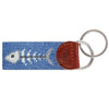 Bonefish Needlepoint Key Fob in Stream Blue by Smathers & Branson - Country Club Prep