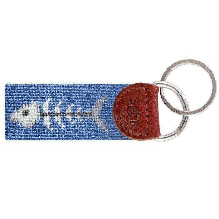 Bonefish Needlepoint Key Fob in Stream Blue by Smathers & Branson - Country Club Prep