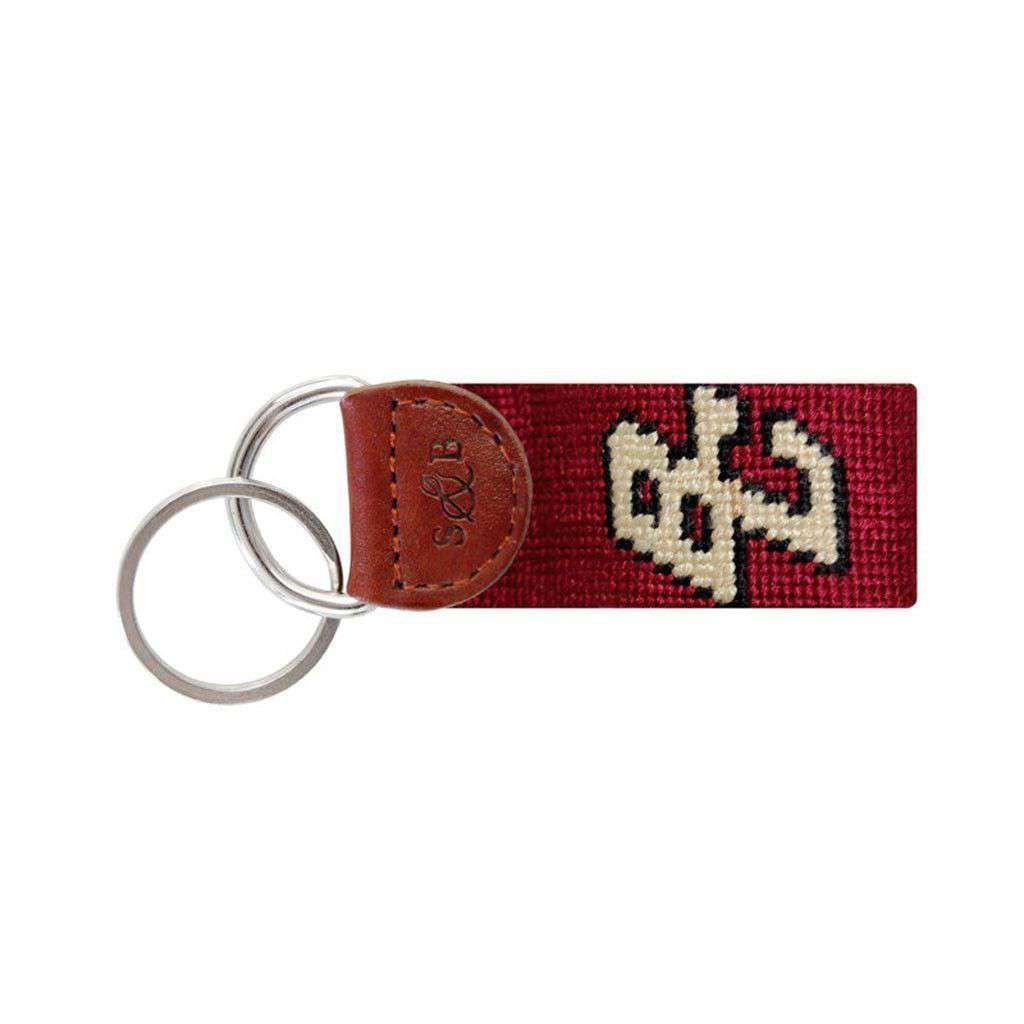 Boston College Needlepoint Key Fob in Red by Smathers & Branson - Country Club Prep