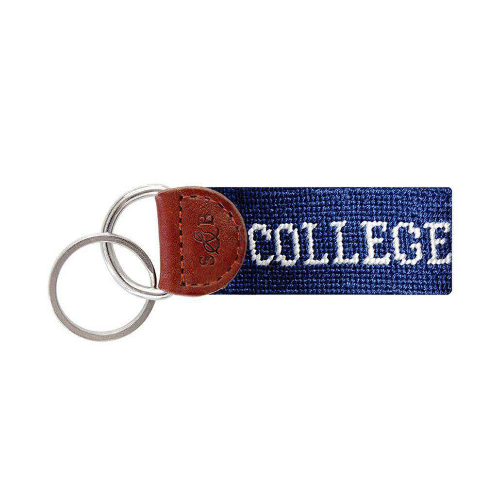 College Needlepoint Key Fob in Navy by Smathers & Branson - Country Club Prep