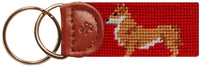 Corgi Needlepoint Key Fob in Red by Smathers & Branson - Country Club Prep