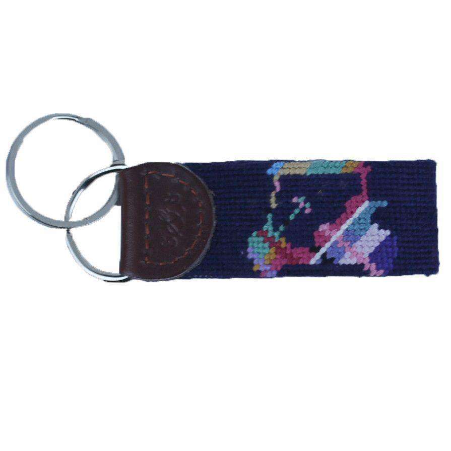 Custom Madras Golf Cart Needlepoint Key Fob by Smathers & Branson - Country Club Prep