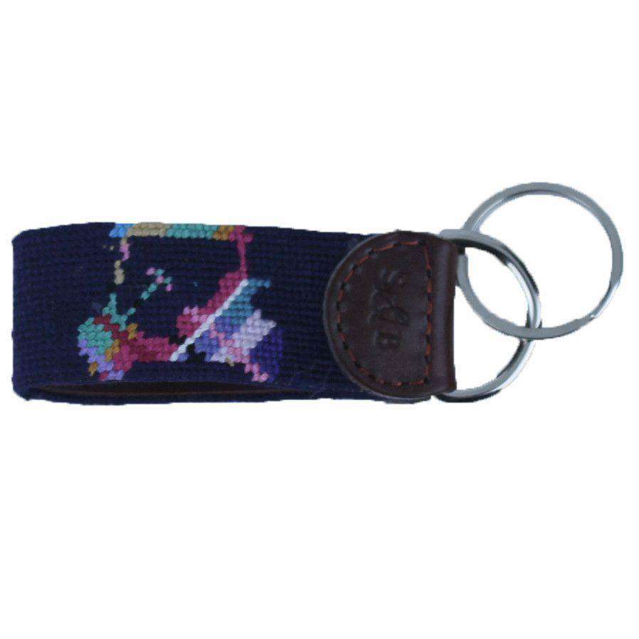 Custom Madras Golf Cart Needlepoint Key Fob by Smathers & Branson - Country Club Prep