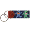 Dancing Bears Needlepoint Key Fob in Navy by Smathers & Branson - Country Club Prep