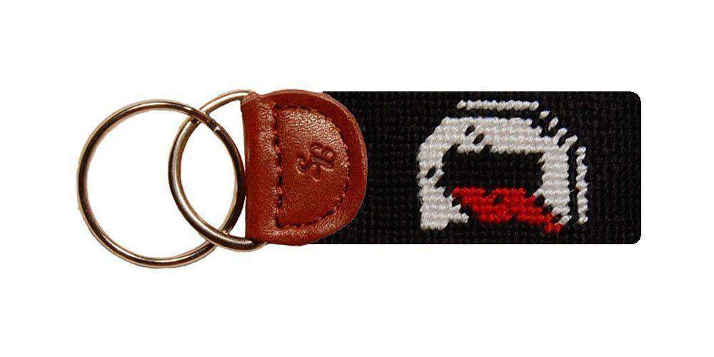 Davidson Needlepoint Key Fob in Black by Smathers & Branson - Country Club Prep