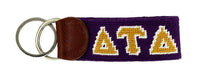 Delta Tau Delta Needlepoint Key Fob in Purple by Smathers & Branson - Country Club Prep