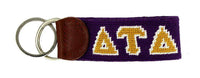 Delta Tau Delta Needlepoint Key Fob in Purple by Smathers & Branson - Country Club Prep