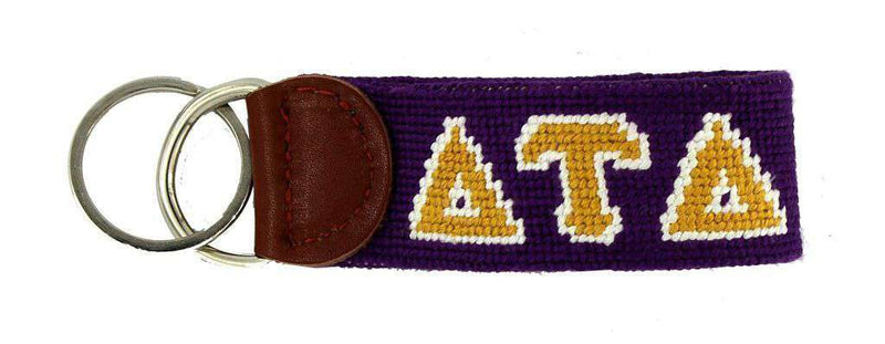 Delta Tau Delta Needlepoint Key Fob in Purple by Smathers & Branson - Country Club Prep