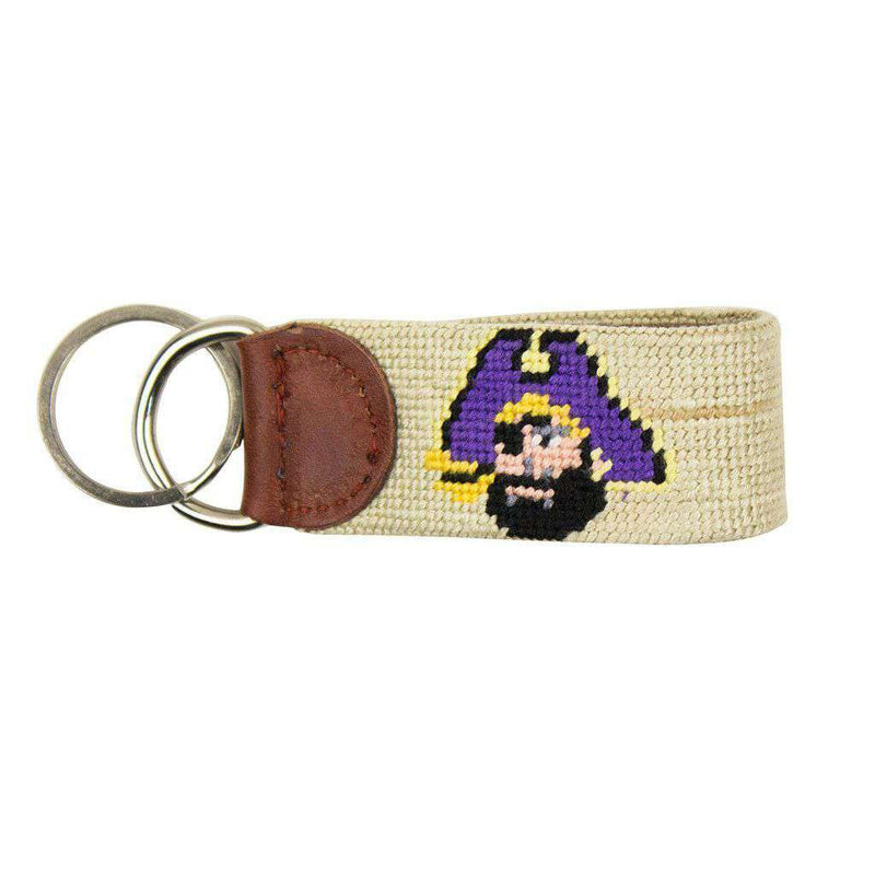 East Carolina Needlepoint Key Fob in Khaki by Smathers & Branson - Country Club Prep