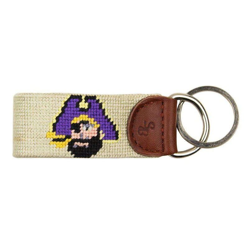 East Carolina Needlepoint Key Fob in Khaki by Smathers & Branson - Country Club Prep