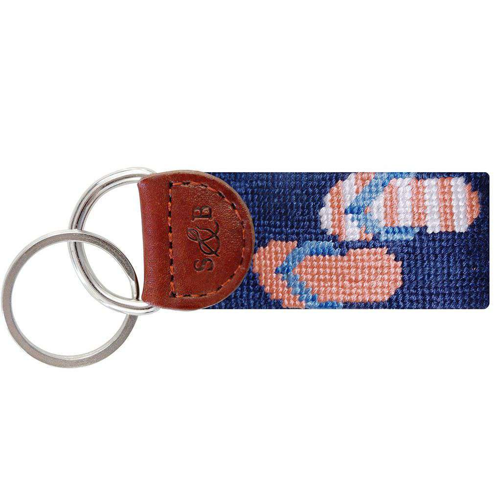 Flip Flops Needlepoint Key Fob in Royal Blue by Smathers & Branson - Country Club Prep