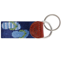 Flip Flops Needlepoint Key Fob in Royal Blue by Smathers & Branson - Country Club Prep