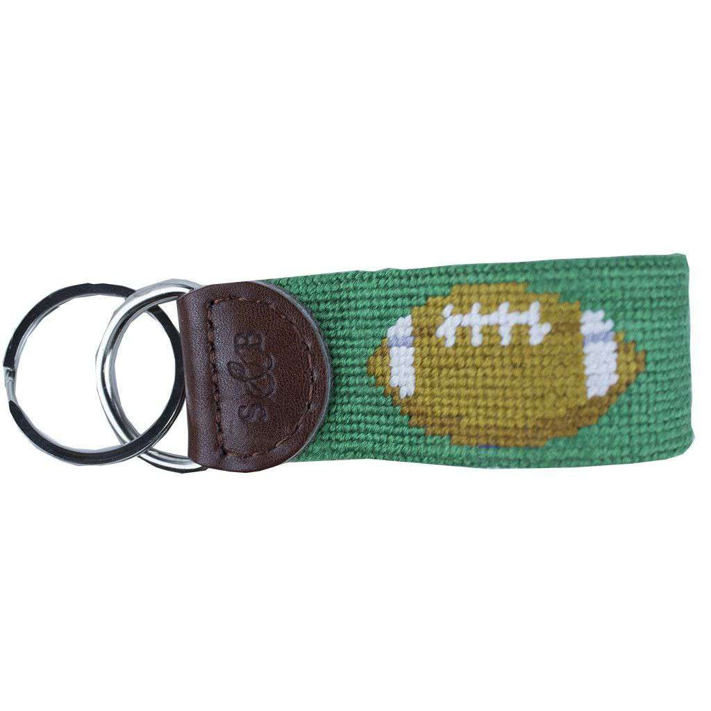 Football Needlepoint Key Fob in Green by Smathers & Branson - Country Club Prep