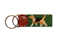 Fox and Hound Needlepoint Key Fob in Dark Forest Green by Smathers & Branson - Country Club Prep