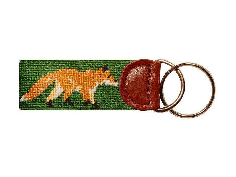 Fox and Hound Needlepoint Key Fob in Dark Forest Green by Smathers & Branson - Country Club Prep