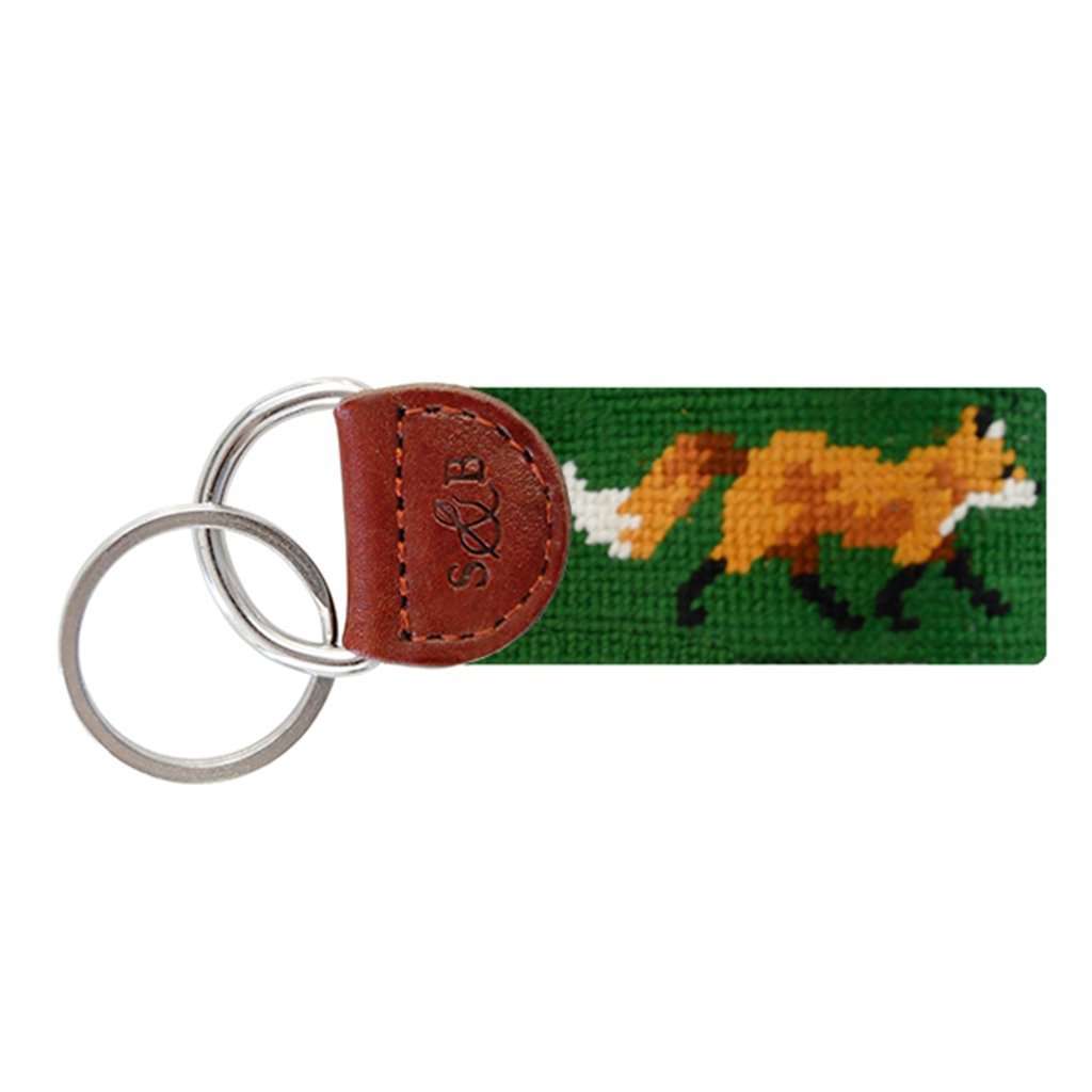 Fox Needlepoint Key Fob in Dark Forest by Smathers & Branson - Country Club Prep