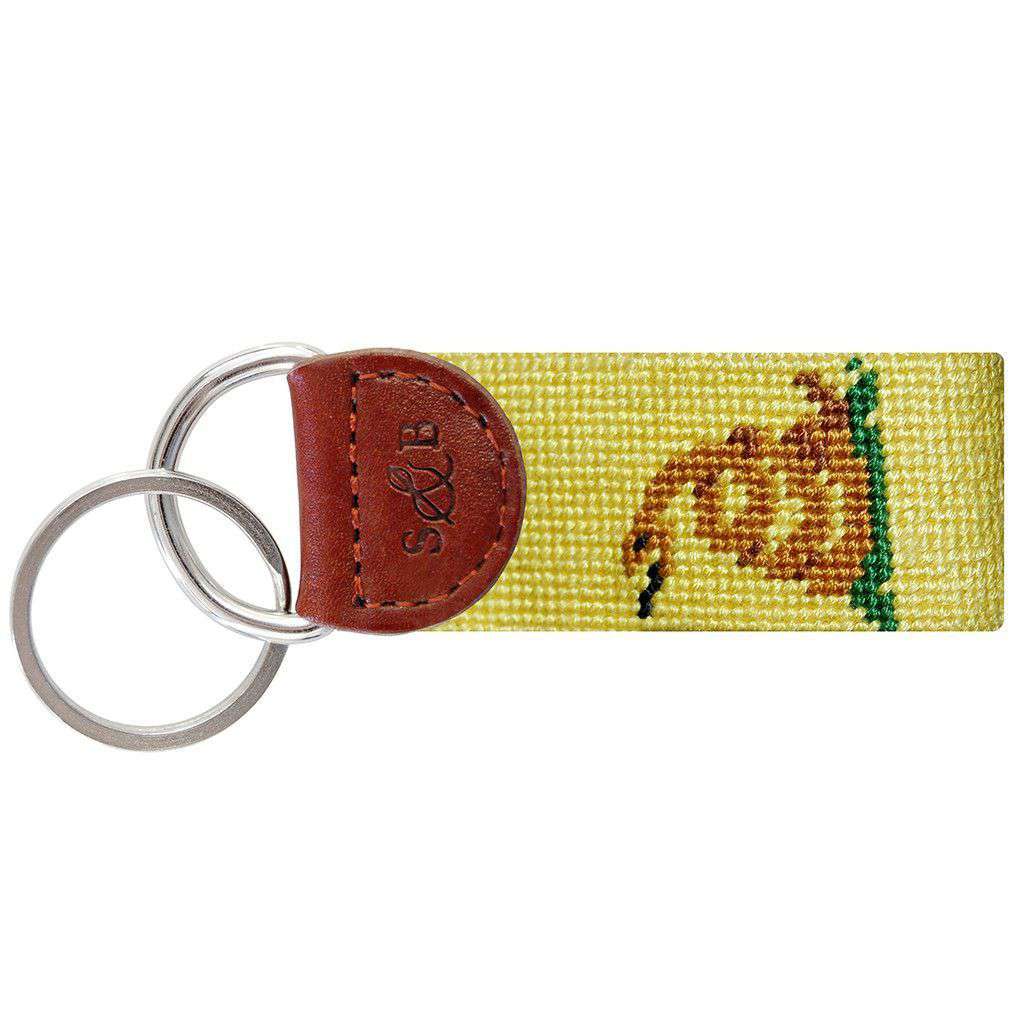 Gadsden Flag Needlepoint Key Fob in Yellow by Smathers & Branson - Country Club Prep