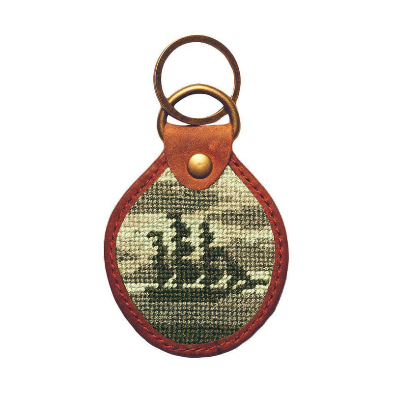 Ghost Ship Needlepoint Key Fob in Blue and Grey by Smathers & Branson - Country Club Prep