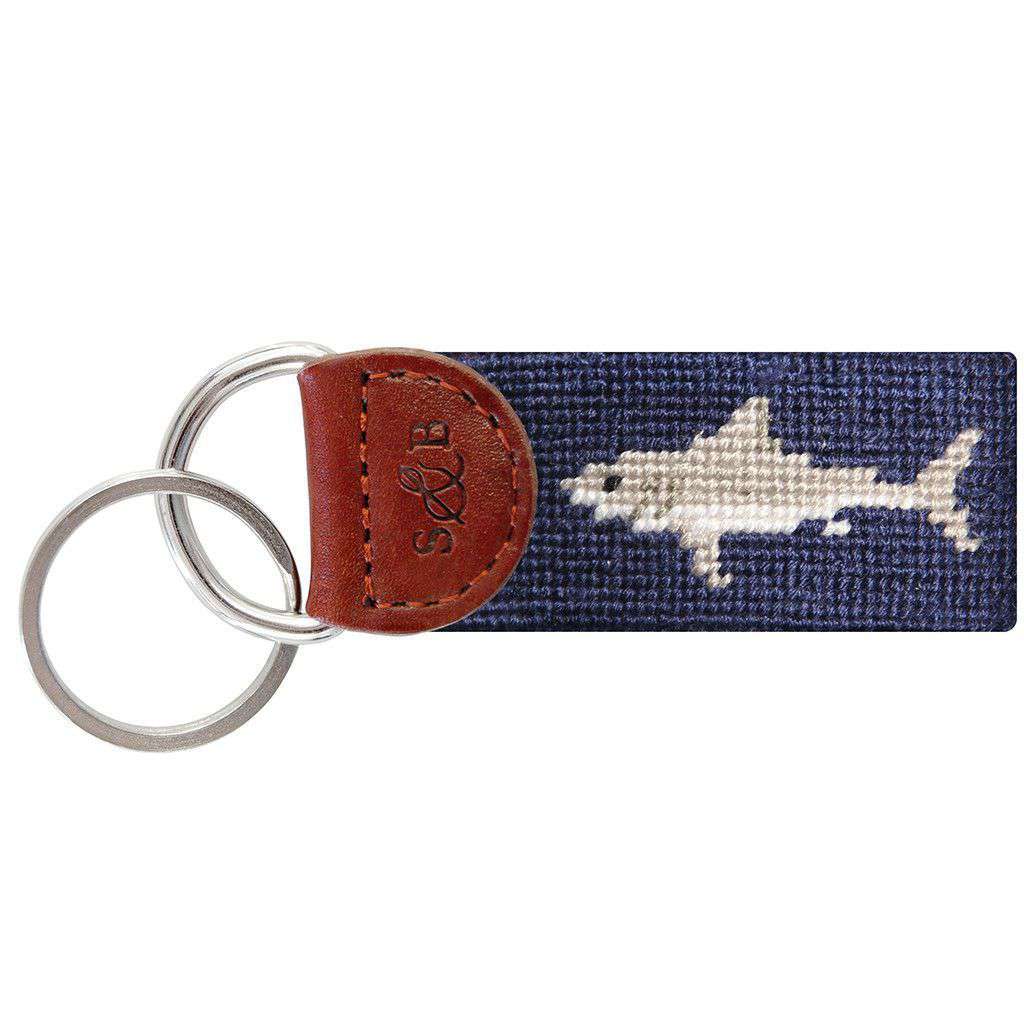 Great White Shark Needlepoint Key Fob by Smathers & Branson - Country Club Prep