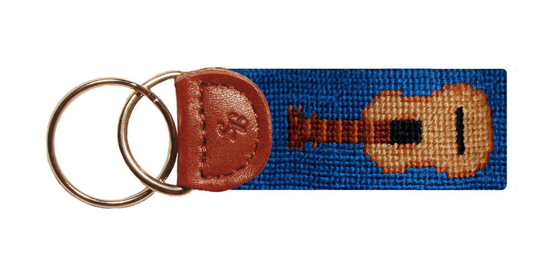 Guitar Needlepoint Key Fob in Blue by Smathers & Branson - Country Club Prep