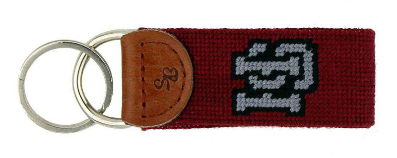 Mahjong Rose Needlepoint Key Fob