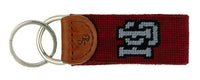 Hampden-Sydney College Needlepoint Key Fob in Garnet by Smathers & Branson - Country Club Prep