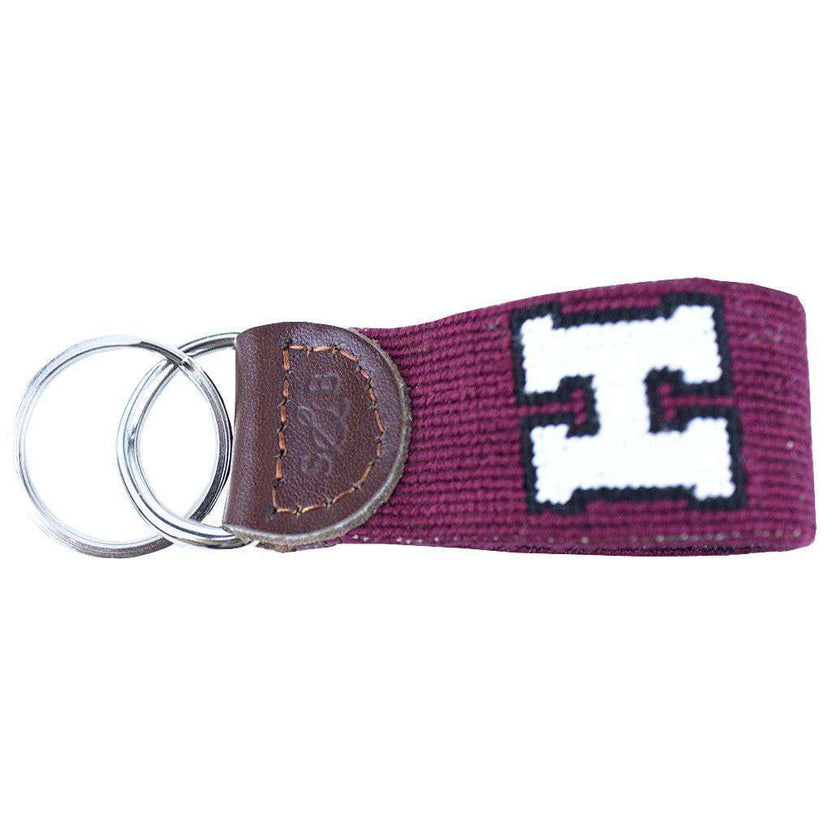 Smathers and Branson Harvard Needlepoint Key Fob in Red Country Club Prep