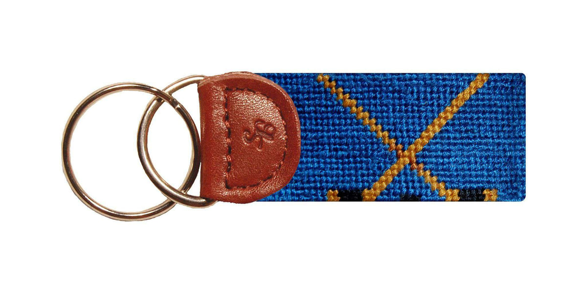Hockey Needlepoint Key Fob in Blue by Smathers & Branson - Country Club Prep