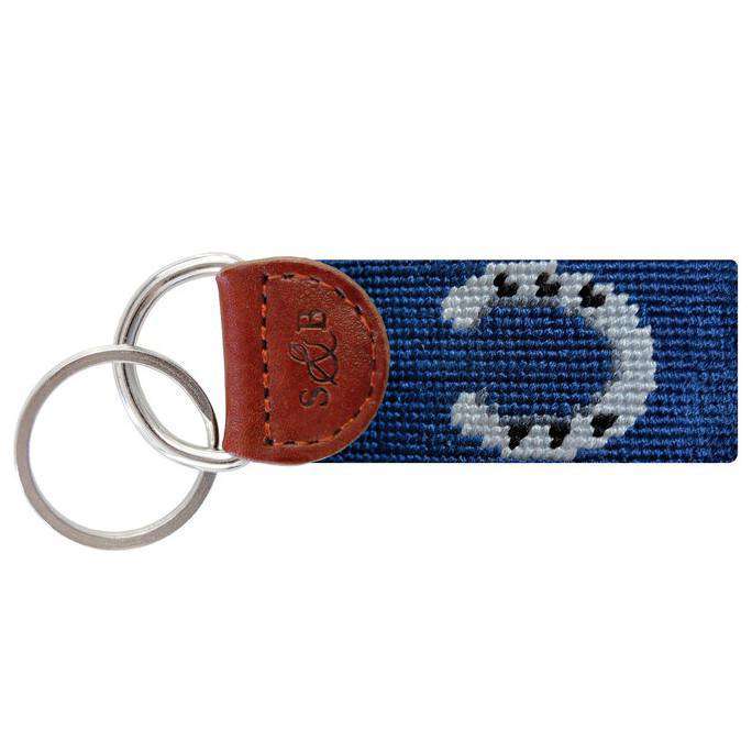 Horseshoe Needlepoint Key Fob in Navy by Smathers & Branson - Country Club Prep