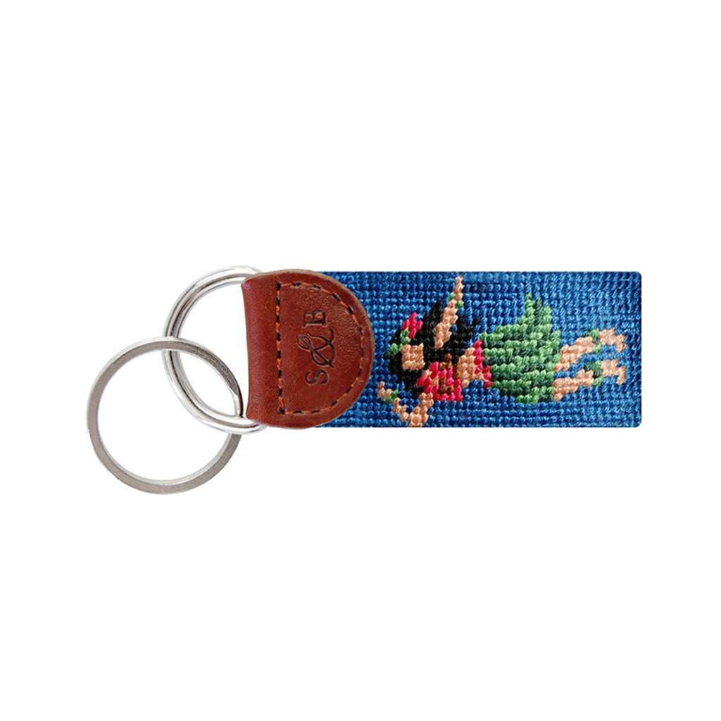 Hula Girl Needlepoint Key Fob in Blueberry by Smathers & Branson - Country Club Prep