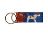 Jack Russell Needlepoint Key Fob in Blue by Smathers & Branson - Country Club Prep