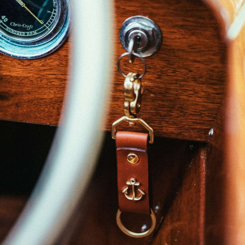 Keys to Adventure Key Fob in Brass by Kiel James Patrick - Country Club Prep