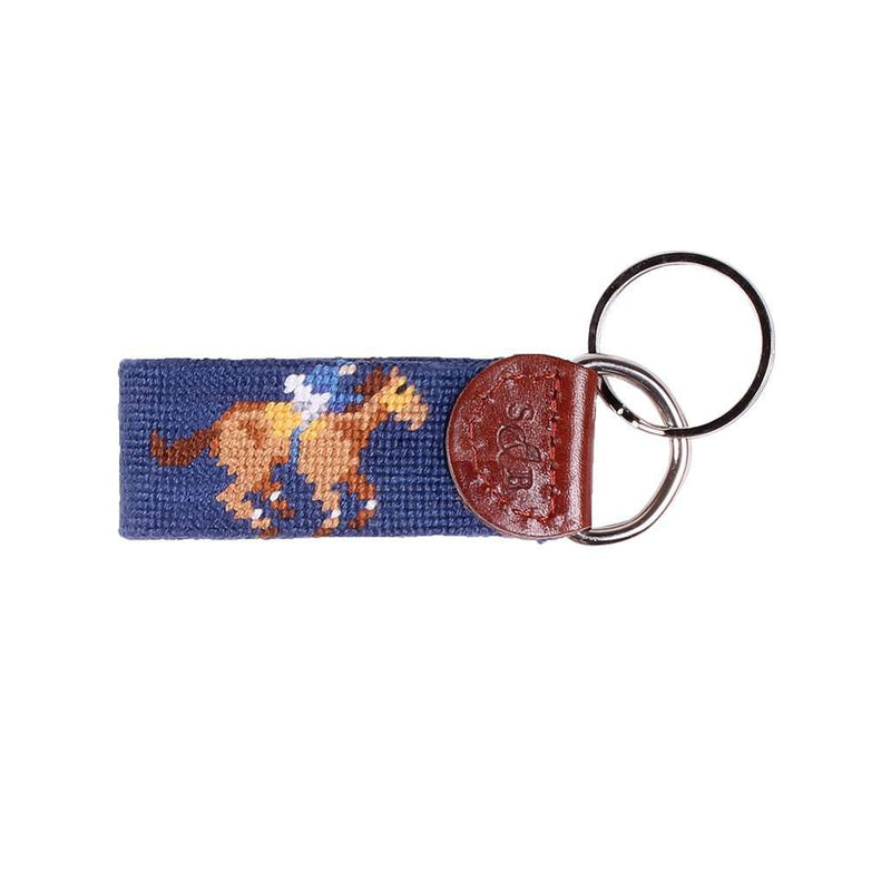 Limited Edition Race Horse and Bourbon Needlepoint Key Fob by Smathers & Branson - Country Club Prep