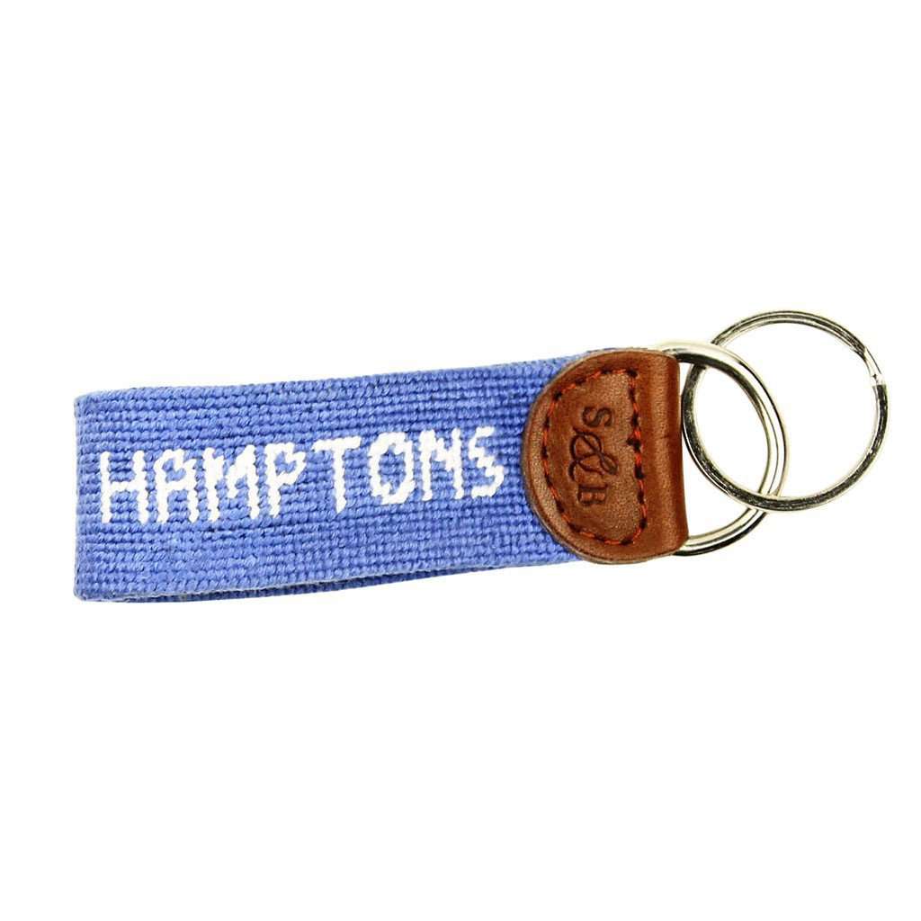 Limited Edition South Hampton-American Flag Needlepoint Key Fob in Light Blue by Smathers & Branson - Country Club Prep