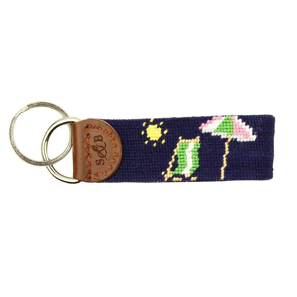 Limited Edition South Hampton-Beach Chair Needlepoint Key Fob in Navy by Smathers & Branson - Country Club Prep