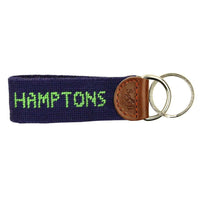 Limited Edition South Hampton-Beach Chair Needlepoint Key Fob in Navy by Smathers & Branson - Country Club Prep