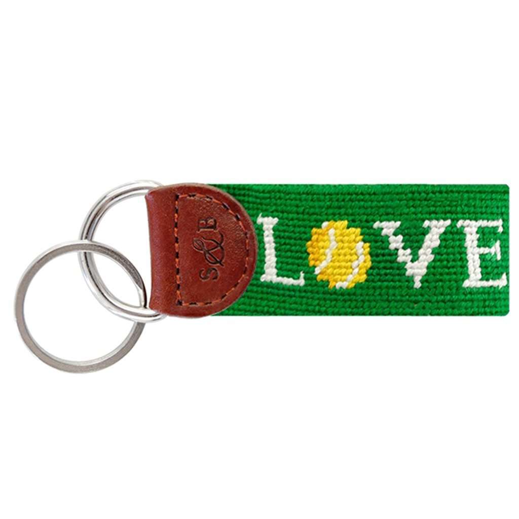 Love All Needlepoint Key Fob in Dark Kelly by Smathers & Branson - Country Club Prep