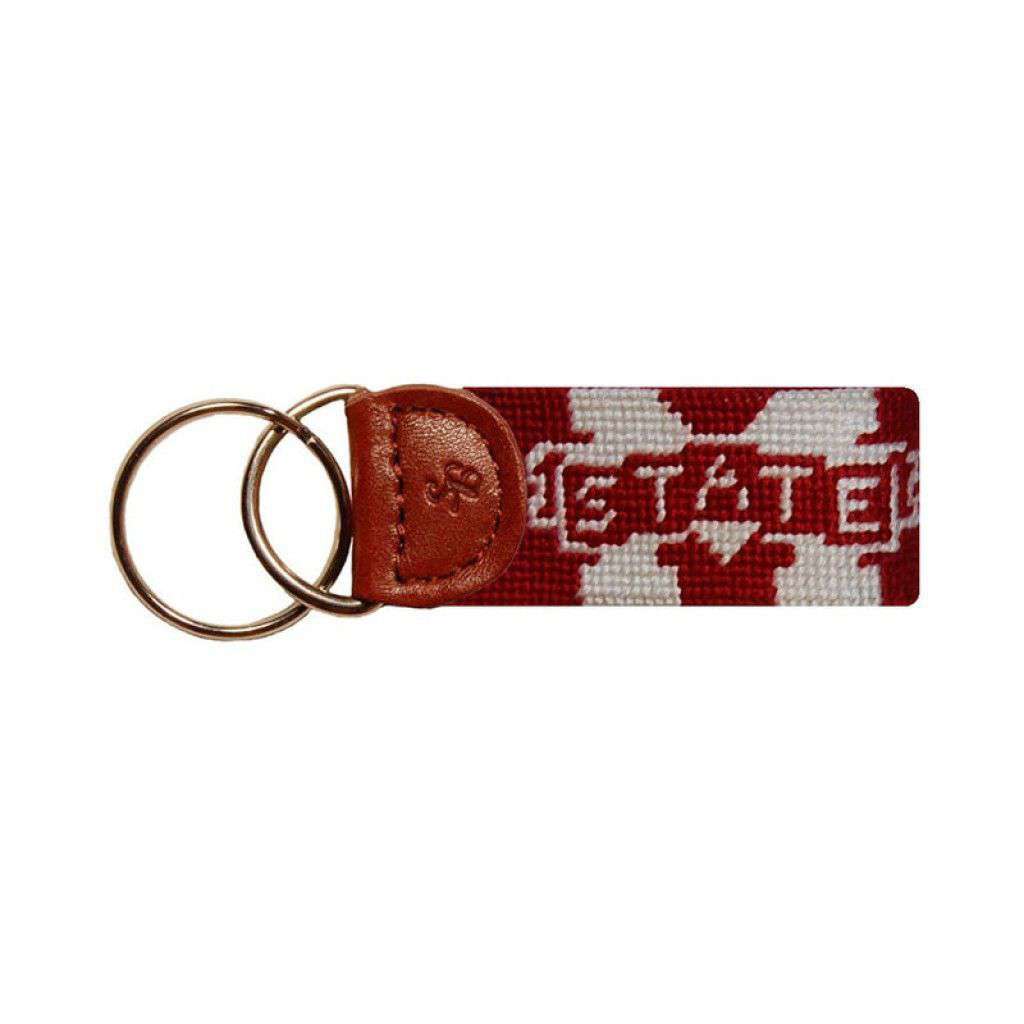Mississippi State Needlepoint Key Fob in Maroon by Smathers & Branson - Country Club Prep