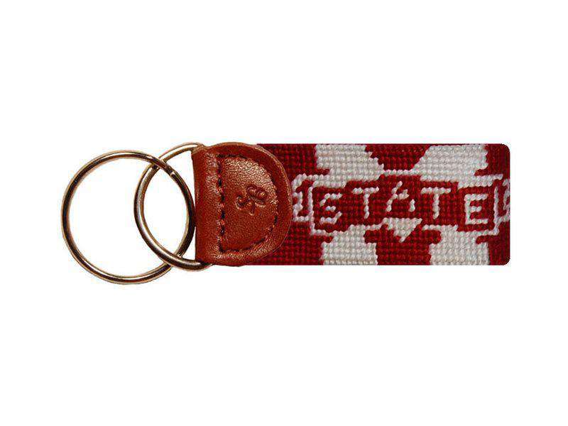 Mississippi State Needlepoint Key Fob in Maroon by Smathers & Branson - Country Club Prep