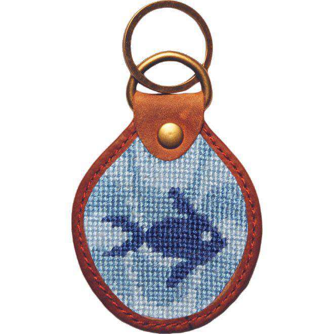 Mosaic Fish Needlepoint Key Fob by Smathers & Branson - Country Club Prep