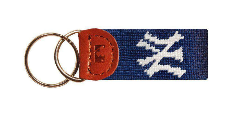 New York Yankees Needlepoint Key Fob in Navy by Smathers & Branson - Country Club Prep