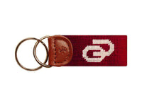 Oklahoma Needlepoint Key Fob in Crimson by Smathers & Branson - Country Club Prep
