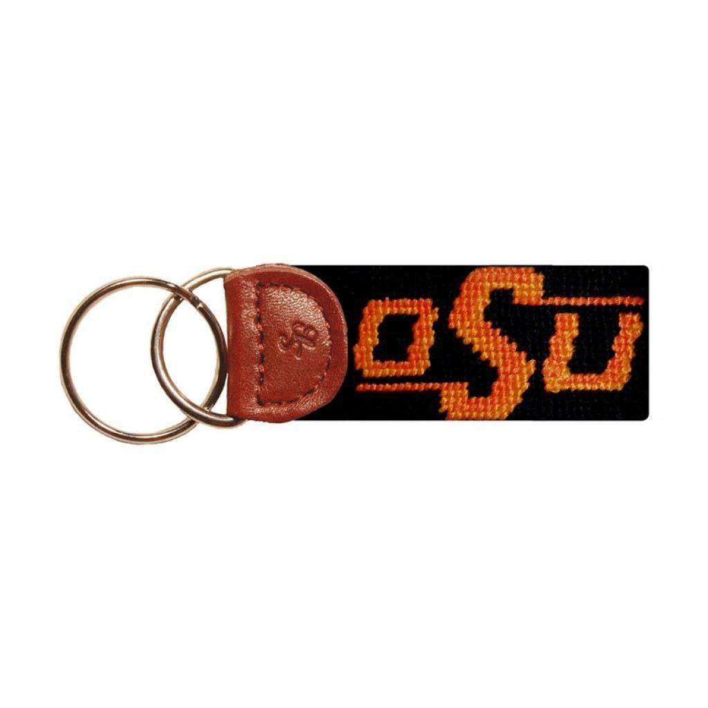 Oklahoma State University Needlepoint Key Fob in Black by Smathers & Branson - Country Club Prep