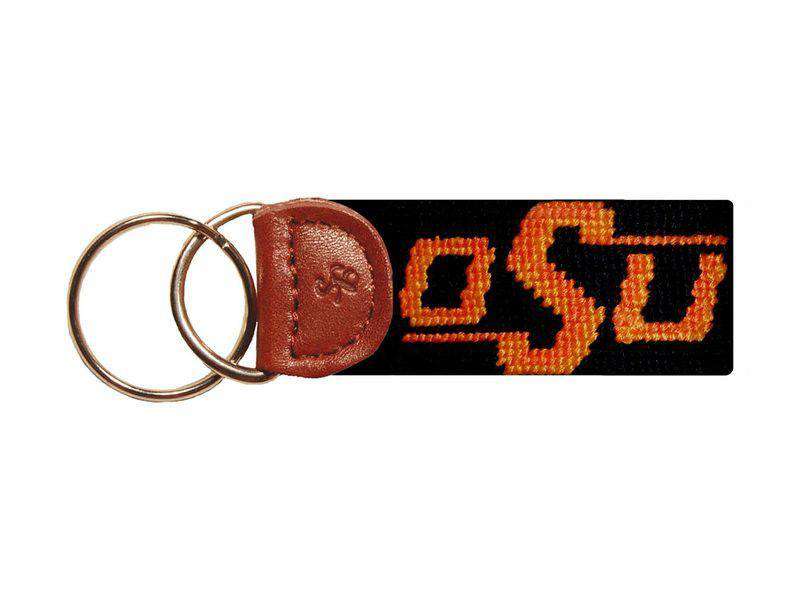 Oklahoma State University Needlepoint Key Fob in Black by Smathers & Branson - Country Club Prep