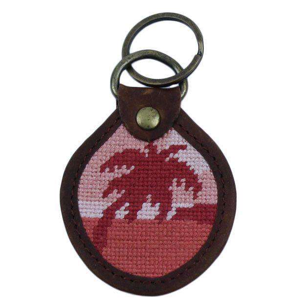 Palm Tree Sunset Needlepoint Key Fob by Smathers & Branson - Country Club Prep